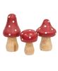 Picture of Red & White Dotted Wooden Mushrooms, 3/Set