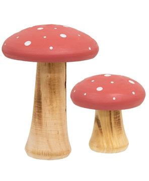 Picture of White Dotted Coral Wood Mushrooms, 2/Set