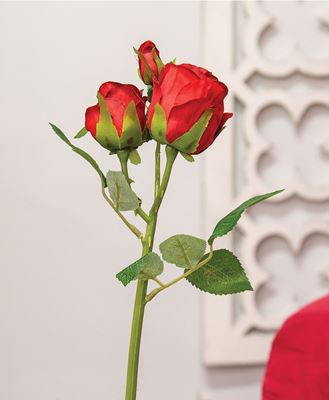 Picture of Blooming Red Roses Pick, 17"