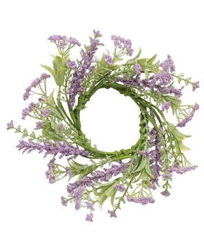 Picture of Delicate Lilac Astilbe & Lace Candle Ring, 3.5"