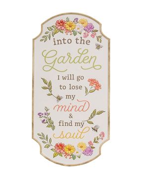 Picture of Into the Garden Embossed Floral Metal Sign