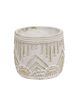 Picture of Gold Distressed White Aztec Embossed Cement Planter