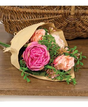 Picture of Mixed Cabbage Rose Bouquet, 17.5"