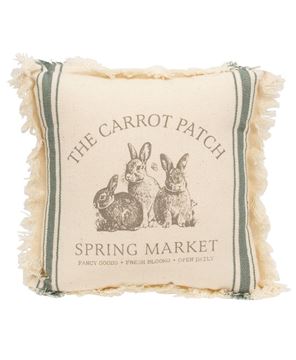 Picture of The Carrot Patch Slate Feed Sack Stripe Pillow, 10"