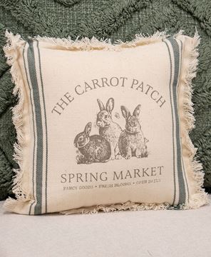 Picture of The Carrot Patch Slate Feed Sack Stripe Pillow, 10"