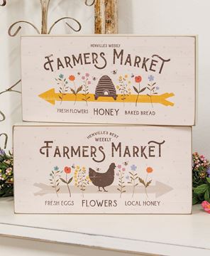 Picture of Farmers Market Rectangle Box Sign, 2 Asstd.