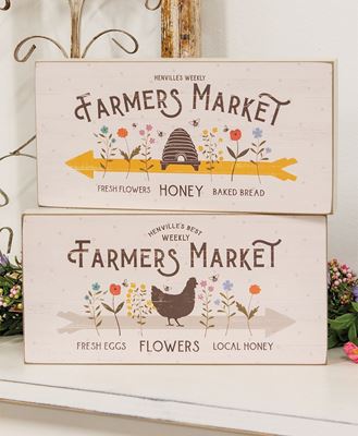 Picture of Farmers Market Rectangle Box Sign, 2 Asstd.