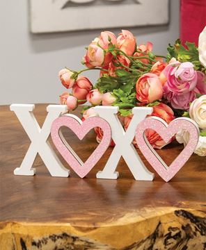 Picture of Hearts & Kisses Wooden Cutout Sitter