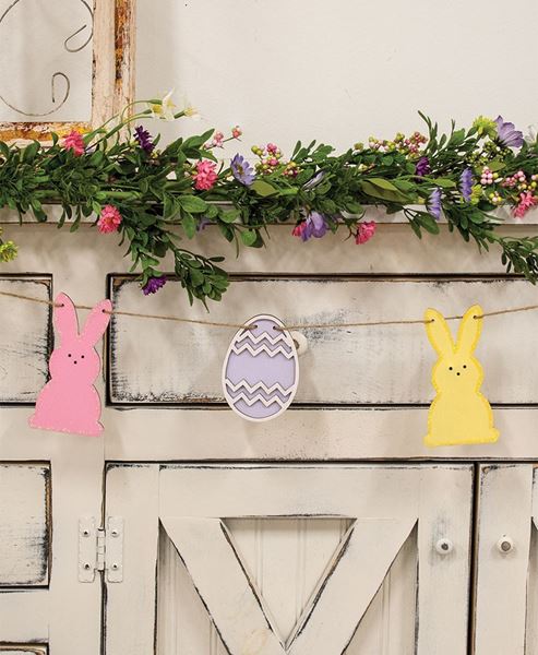 Picture of Glittered Wooden Easter Egg & Bunny Garland