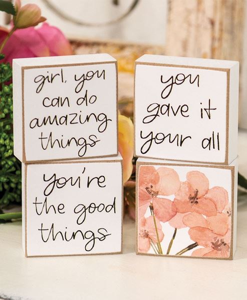 Picture of You're The Good Things Mini Square Blocks, 4/Set