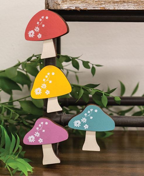 Picture of Floral Mushroom Magnets, 4/Set