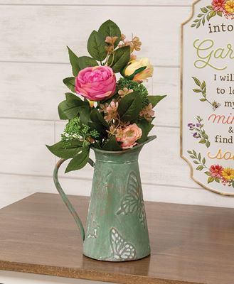 Picture of Green Copper Finish Butterfly Embossed Pitcher