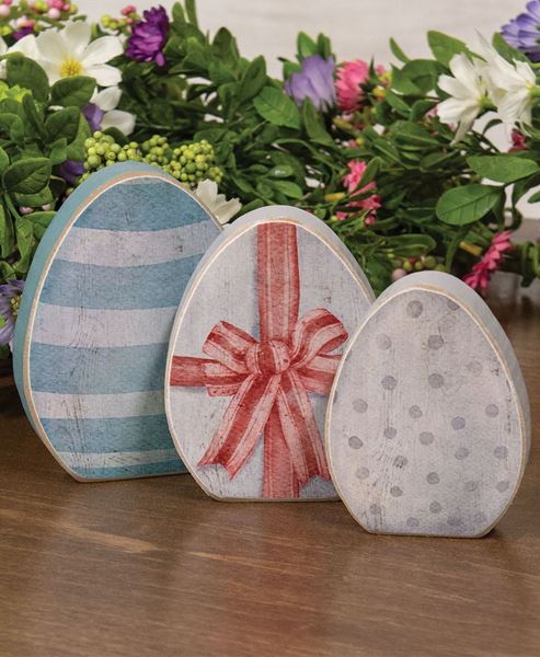 Picture of Wooden Easter Gift Egg Sitters, 3/Set