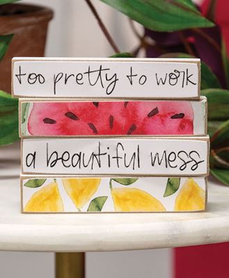 Picture of Too Pretty To Work Summer Fruit Tiny Mini Sticks, 4/Set