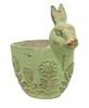 Picture of Flower Garden Embossed Distressed Green Cement Bunny Planter