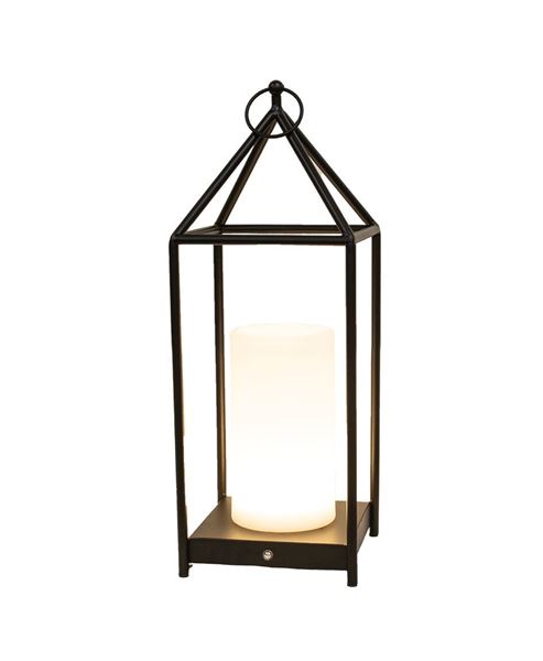 Picture of Black Metal Open Air Tri-Function LED Lantern, 16"