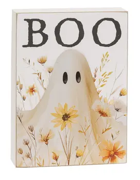 Golden Fall Wildflower Ghost Box Sign, 3 Asstd.