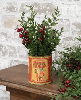 Vintage Santa Metal Can