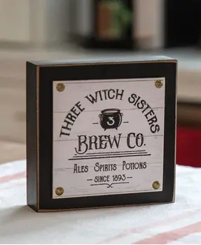 Three Witch Sisters Layered Box Sign, 37932