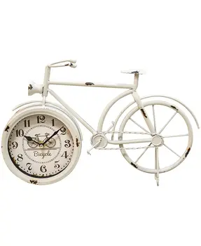Farmhouse White Bicycle Clock