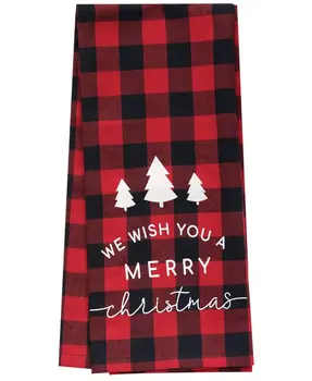 Red Buffalo Check Merry Christmas Towel