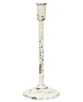 Distressed White Candle Holder, 11.75"