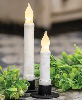 White Textured LED Taper, 6"