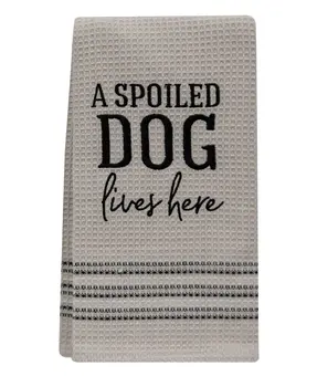 A Spoiled Dog Lives Here Dish Towel