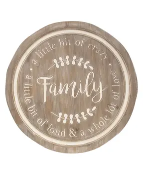 Distressed Family Phrases Engraved Round Sign