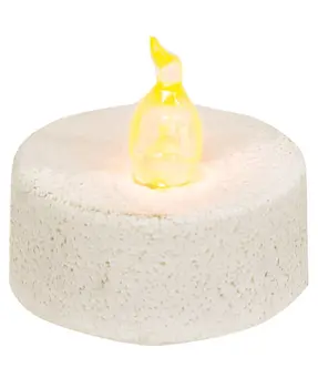 White Textured Mini Timer Tealight