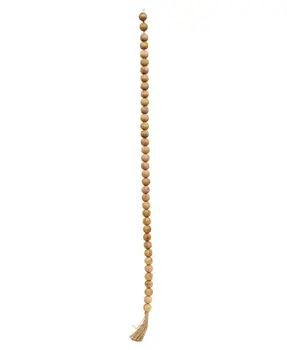 Natural Wood Bead Garland With Tassel, 3 ft
