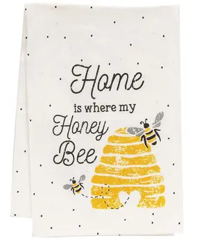 Home Is Where My Honey Bee Dish Towel