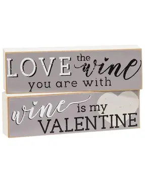 Wine is My Valentine Mini Block, 2 Asstd.