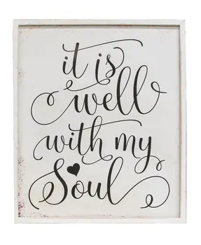 It Is Well With My Soul Distressed Framed Sign