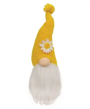 Fuzzy Yellow Flower Gnome 13"