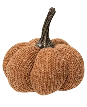 Burnt Orange Knit Pumpkin Medium