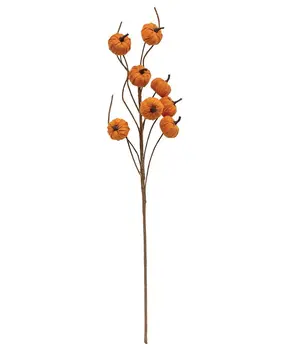 Orange Burlap Pumpkin Pick, 30.5"