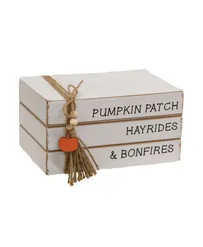 Pumpkin Patch Stacked Wooden Books