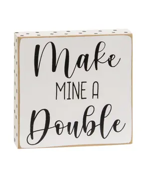 One Sip at a Time Polka Dot Square Block, 3 Asstd.