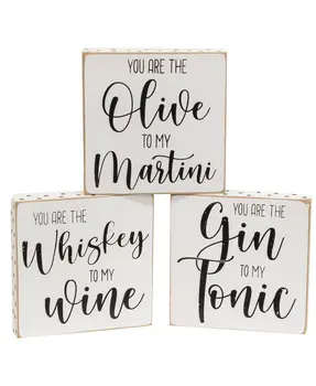 Olive to My Martini Polka Dot Square Block, 3 Asstd.