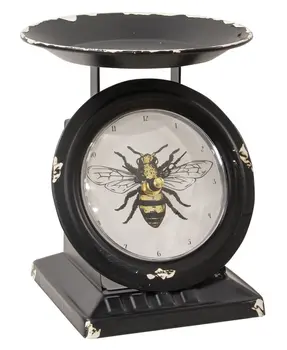 Vintage Bee Black Old Town Scale Clock