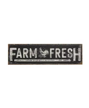 Farm Fresh Black Distressed Metal Sign