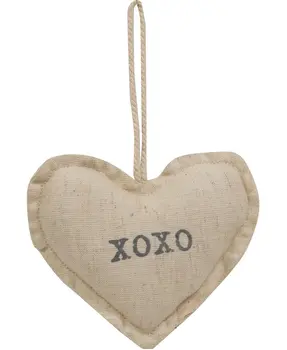 You & Me Fabric Heart Ornament, 2 Asstd.