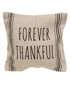 Forever Thankful Striped Natural Pillow