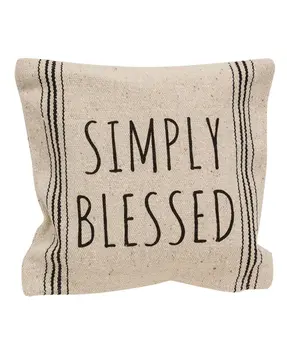 Simply Blessed Striped Natural Pillow