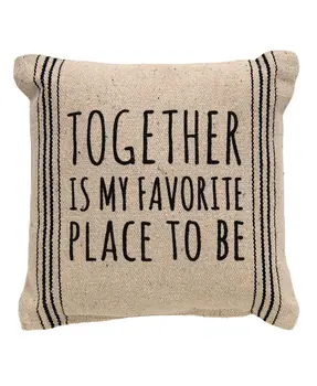 Together Is My Favorite Striped Natural Pillow