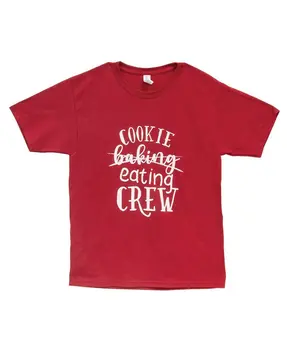 Cookie Baking/Eating Crew Youth T-Shirt, Cardinal, L129Y