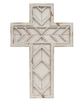 Layered Wooden Cross Hanger