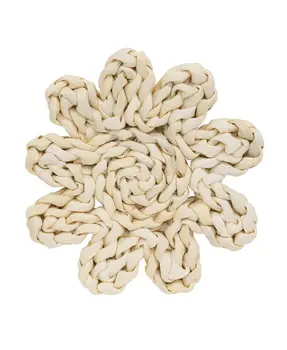 Corn Husk Flower Shape Candle Mat, 6"