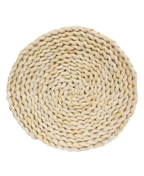 Natural Corn Husk Round Candle Mat - 8"